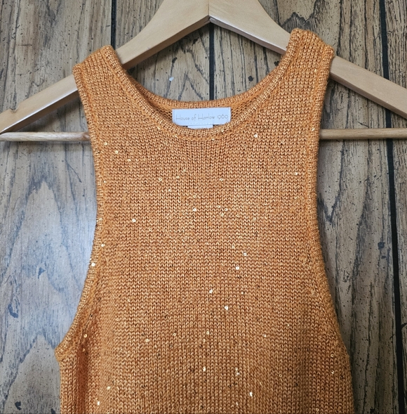 HOUSE OF HARLOW 1960 / REVOLVE Orange Knit Sparkle Maxi Dress - Small - Picture 4 of 6
